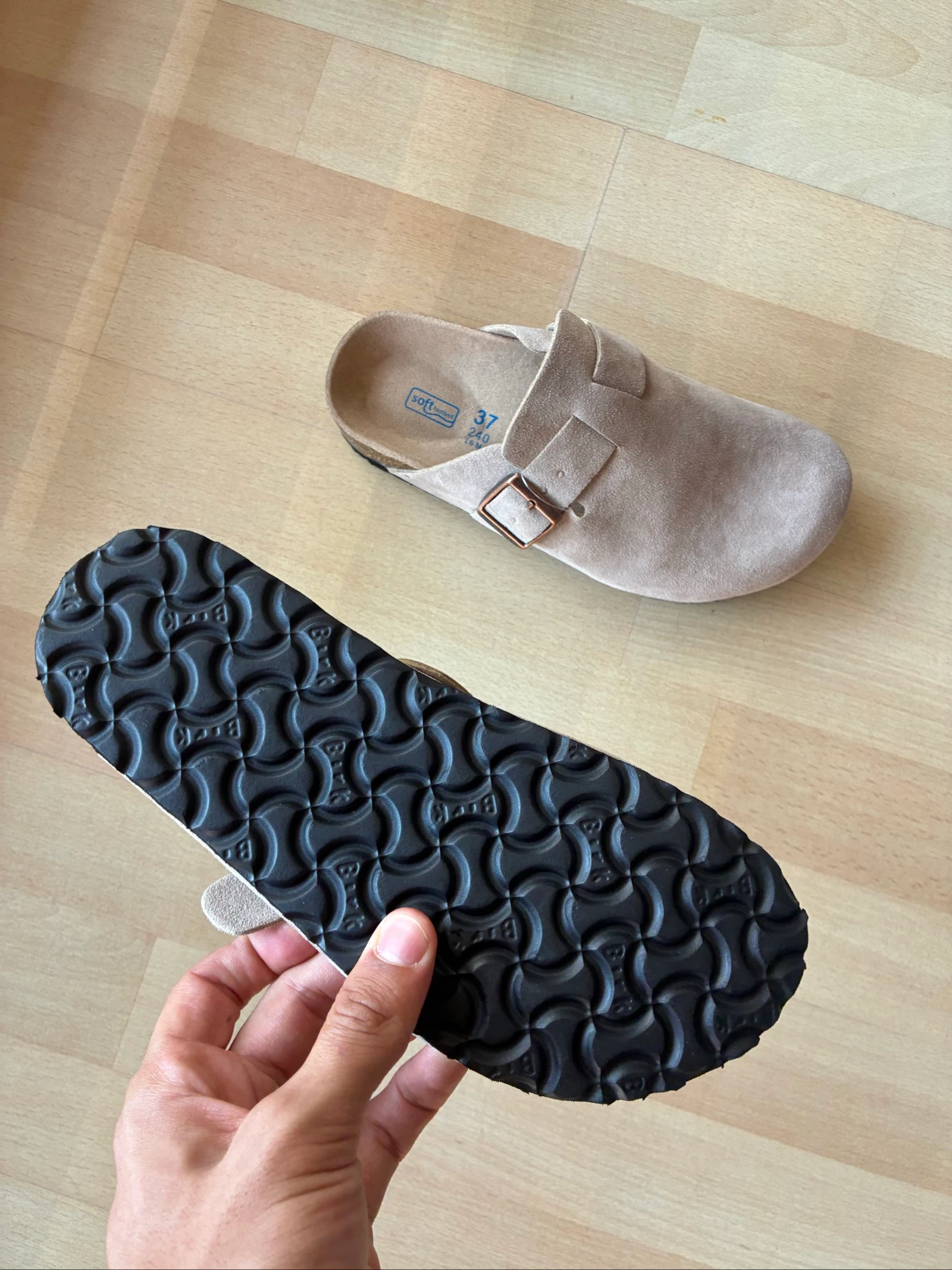 Zuecos Birkenstock Boston Cinza 37 – photo 5